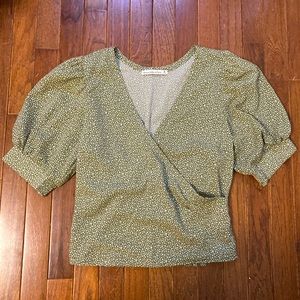 Abercrombie Puff Sleeve Wrap Top